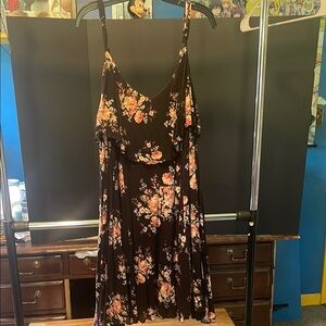 Torrid size 4 Floral Black Dress
